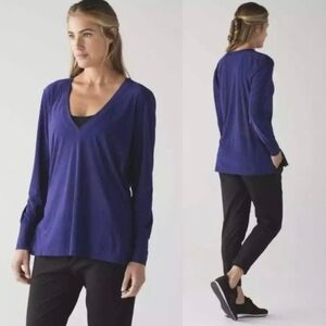 Lululemon Athletica Deep Blue Long Sleeve Top